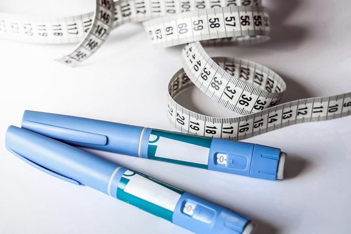 Ozempic Insulin injection pen or insulin cartridge pen for diabetics. Medical equipment for diabetes patients